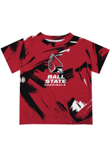 Vive La Fete Ball State Cardinals Toddler Red Paint Brush Short Sleeve T-Shirt