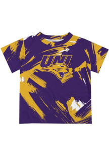 Vive La Fete Northern Iowa Panthers Toddler Purple Paint Brush Short Sleeve T-Shirt