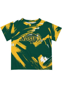 Vive La Fete North Dakota State Bison Toddler Green Paint Brush Short Sleeve T-Shirt