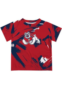 Vive La Fete Fresno State Bulldogs Youth Red Paint Brush Short Sleeve T-Shirt
