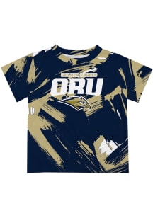 Vive La Fete Oral Roberts Golden Eagles Youth Navy Blue Paint Brush Short Sleeve T-Shirt
