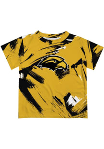 Vive La Fete Southern Mississippi Golden Eagles Youth Gold Paint Brush Short Sleeve T-Shirt