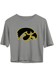 Vive La Fete Iowa Hawkeyes Girls Grey Rosie Short Sleeve Tee