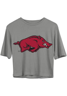 Vive La Fete Arkansas Razorbacks Girls Grey Rosie Short Sleeve Tee