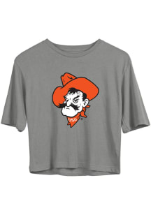 Vive La Fete Oklahoma State Cowboys Girls Grey Heather Rosie Short Sleeve Tee
