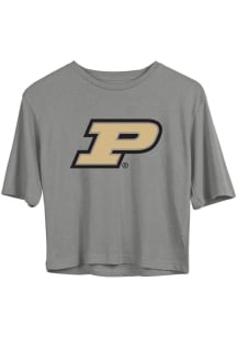 Vive La Fete Purdue Boilermakers Girls Grey Rosie Short Sleeve Tee