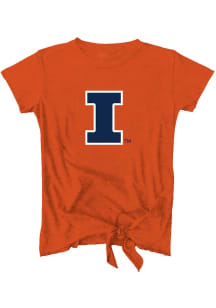 Vive La Fete Illinois Fighting Illini Toddler Girls Orange Candace Short Sleeve Fashion T-Shirt