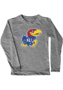 Vive La Fete Kansas Jayhawks Toddler Grey Aaron Long Sleeve T-Shirt