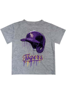 Vive La Fete LSU Tigers Infant Dripping Helmet Short Sleeve T-Shirt Grey