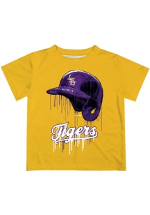 Vive La Fete LSU Tigers Infant Dripping Helmet Short Sleeve T-Shirt Gold