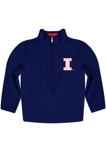 Vive La Fete Illinois Fighting Illini Toddler Navy Blue Felix Long Sleeve Qtr Zip