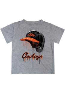 Vive La Fete Oklahoma State Cowboys Infant Dripping Helmet Short Sleeve T-Shirt Grey