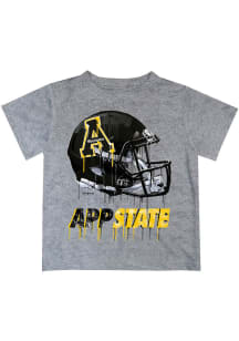 Vive La Fete Appalachian State Mountaineers Youth Grey Helmet Short Sleeve T-Shirt
