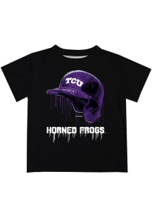 Vive La Fete TCU Horned Frogs Infant Dripping Helmet Short Sleeve T-Shirt Black