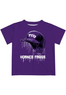 Vive La Fete TCU Horned Frogs Infant Dripping Helmet Short Sleeve T-Shirt Purple