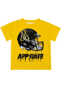 Vive La Fete Appalachian State Mountaineers Youth Gold Helmet Short Sleeve T-Shirt