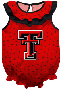 Vive La Fete Texas Tech Red Raiders Baby Red Abby Swirl Short Sleeve One Piece