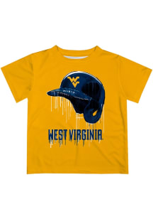 Vive La Fete West Virginia Mountaineers Infant Dripping Helmet Short Sleeve T-Shirt Gold
