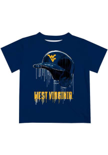 Vive La Fete West Virginia Mountaineers Infant Dripping Helmet Short Sleeve T-Shirt Blue