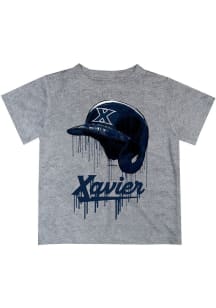 Vive La Fete Xavier Musketeers Infant Dripping Helmet Short Sleeve T-Shirt Grey