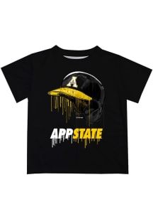 Vive La Fete Appalachian State Mountaineers Toddler Black Dripping Helmet Short Sleeve T-Shirt