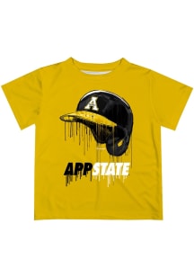 Vive La Fete Appalachian State Mountaineers Toddler Gold Dripping Helmet Short Sleeve T-Shirt
