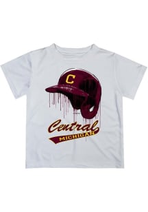 Vive La Fete Central Michigan Chippewas Toddler White Dripping Helmet Short Sleeve T-Shirt