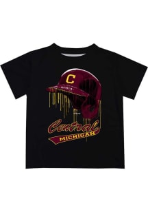 Vive La Fete Central Michigan Chippewas Toddler Black Dripping Helmet Short Sleeve T-Shirt