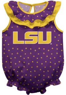 Vive La Fete LSU Tigers Baby Purple Abby Swirl Short Sleeve One Piece