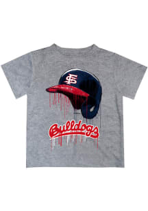 Vive La Fete Fresno State Bulldogs Toddler Grey Dripping Helmet Short Sleeve T-Shirt