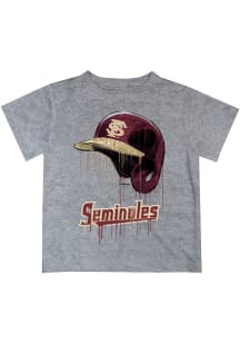 Vive La Fete Florida State Seminoles Toddler Grey Dripping Helmet Short Sleeve T-Shirt