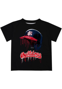 Vive La Fete Fresno State Bulldogs Youth Black Dripping Helmet Short Sleeve T-Shirt