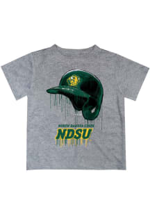 Vive La Fete North Dakota State Bison Youth Grey Dripping Helmet Short Sleeve T-Shirt