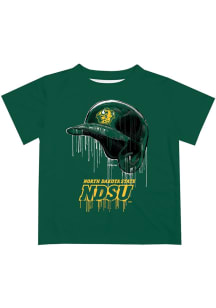 Vive La Fete North Dakota State Bison Youth Green Dripping Helmet Short Sleeve T-Shirt