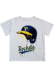 Vive La Fete Toledo Rockets Youth White Dripping Helmet Short Sleeve T-Shirt