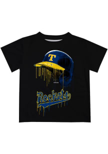 Vive La Fete Toledo Rockets Youth Black Dripping Helmet Short Sleeve T-Shirt