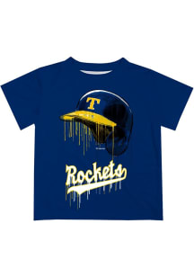 Vive La Fete Toledo Rockets Youth Blue Dripping Helmet Short Sleeve T-Shirt