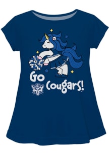 Vive La Fete BYU Cougars Infant Girls Unicorn Blouse Short Sleeve T-Shirt Blue