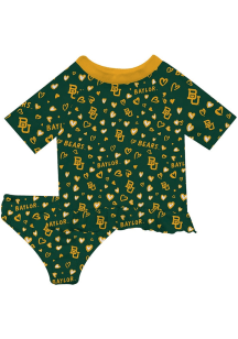 Vive La Fete Baylor Bears Infant Girls Rash Guard Short Sleeve T-Shirt Green