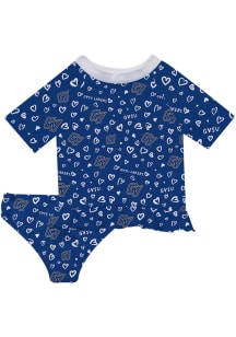 Vive La Fete Grand Valley State Lakers Infant Girls Rash Guard Short Sleeve T-Shirt Blue