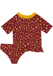 Vive La Fete Iowa State Cyclones Infant Girls Rash Guard Short Sleeve T-Shirt Red