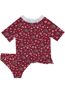 Vive La Fete Lafayette College Infant Girls Rash Guard Short Sleeve T-Shirt Maroon