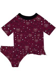 Vive La Fete Missouri State Bears Infant Girls Rash Guard Short Sleeve T-Shirt Maroon