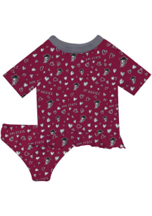 Vive La Fete New Mexico State Aggies Infant Girls Rash Guard Short Sleeve T-Shirt Red