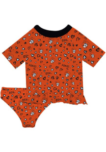 Vive La Fete Oklahoma State Cowboys Infant Girls Rash Guard Short Sleeve T-Shirt Orange