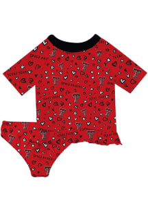 Vive La Fete Texas Tech Red Raiders Infant Girls Rash Guard Short Sleeve T-Shirt Red
