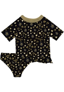 Vive La Fete UCF Knights Infant Girls Rash Guard Short Sleeve T-Shirt Black
