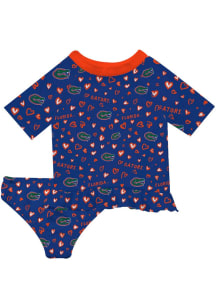 Vive La Fete Florida Gators Infant Girls Rash Guard Short Sleeve T-Shirt Blue