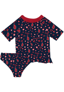 Vive La Fete Duquesne Dukes Toddler Girls Blue Rash Guard Short Sleeve T-Shirt