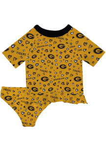 Vive La Fete Grambling State Tigers Toddler Girls Gold Rash Guard Short Sleeve T-Shirt
